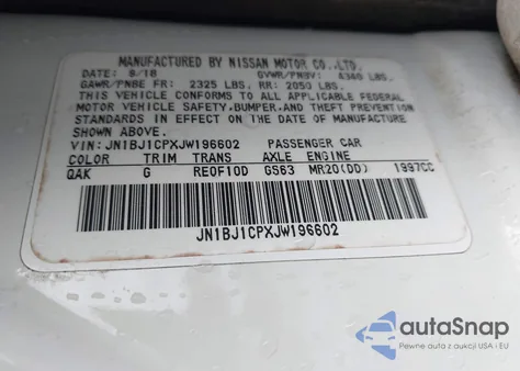 2018 Nissan Rogue Sport S из США, поврежденный, VIN JN1BJ1CPXJW196602